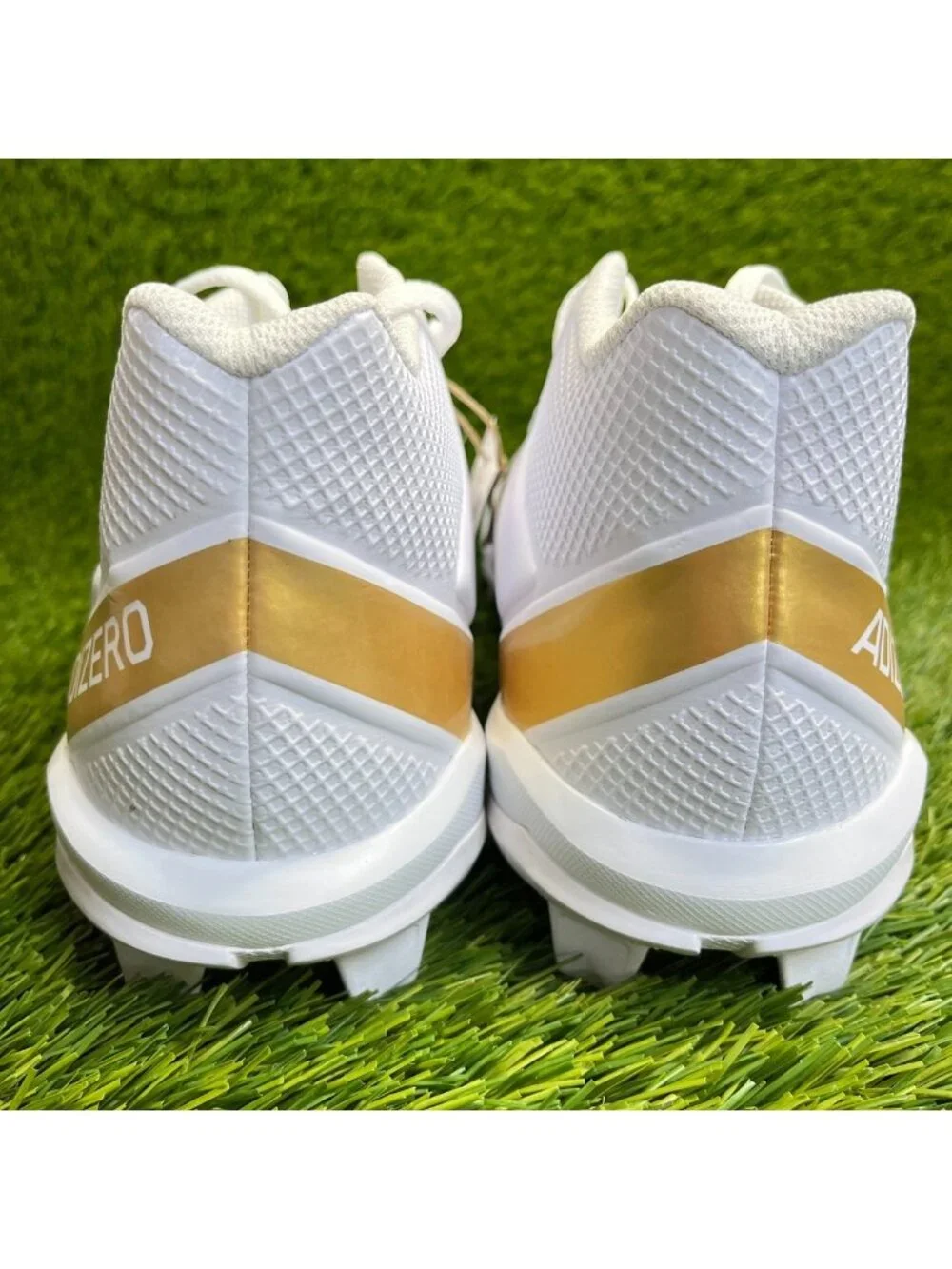 Adidas Adizero Impact.2 MD Mens Size 11.5 White Gold Running Football Cleats